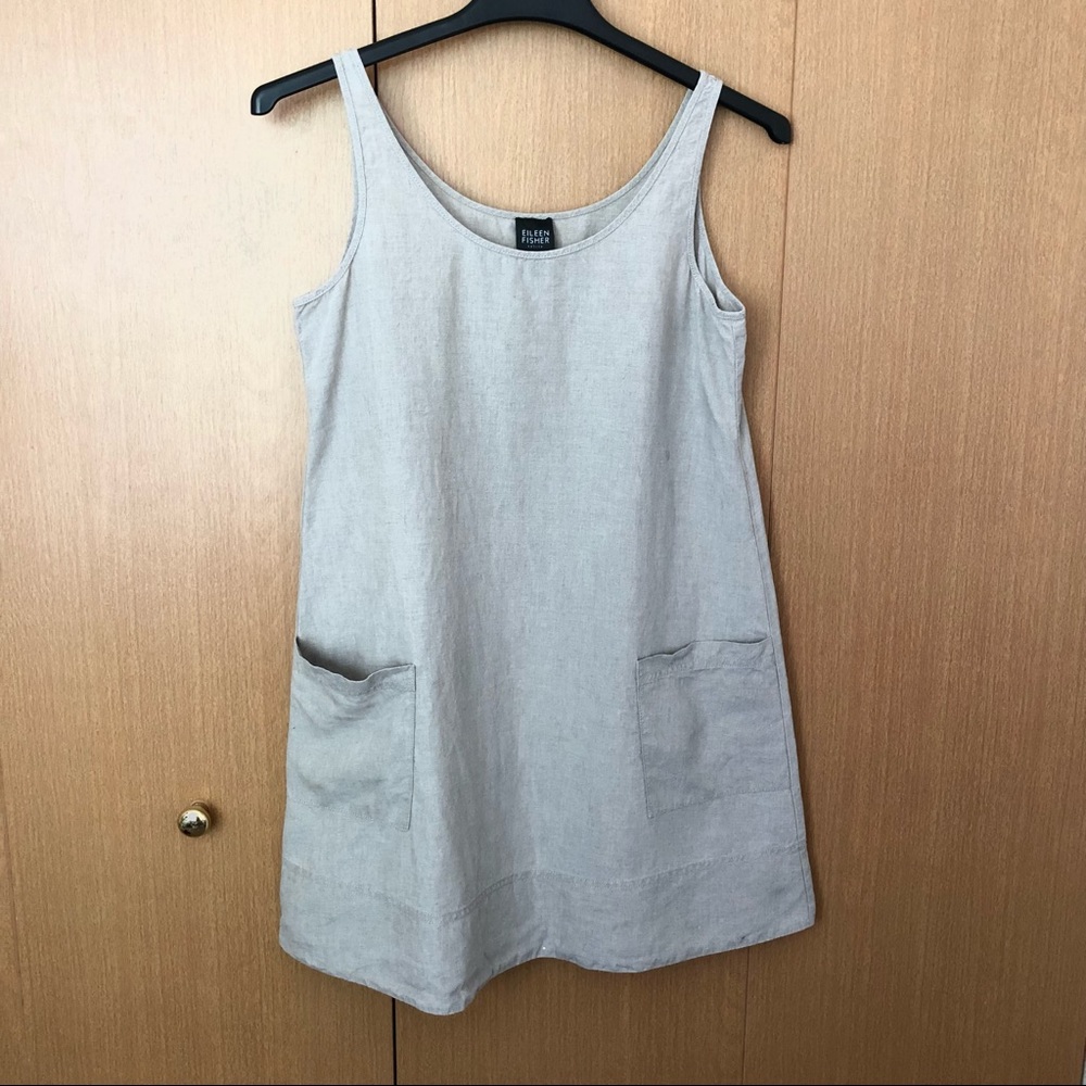 Eileen Fisher Organic Linen Jumper Dress M